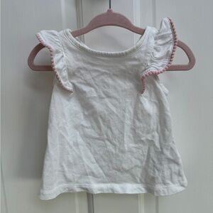 Baby Gap 6-12M Girls White Frill Short Sleeve Blouse